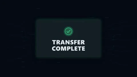 Successful transfer complete with check mark animation Stock-Footage 347428727