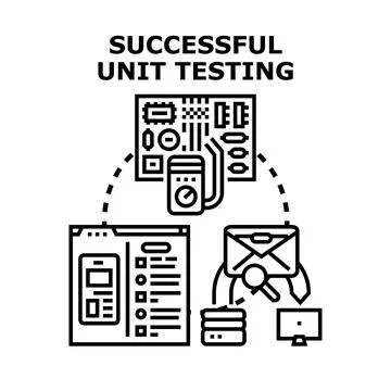 Successful unit testing process software development concept Stock Illustration