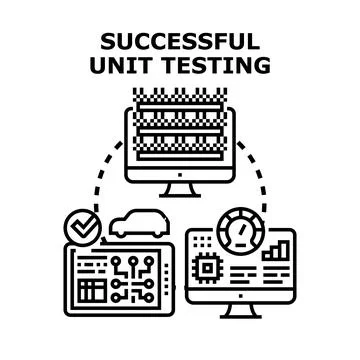 Successful unit testing software development concept Stockillustratie