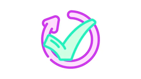 Successful update mark color icon animation Stock Footage 327266488
