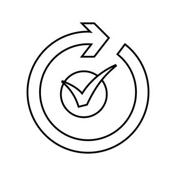 Successful update mark line icon vector illustration Illustrazione stock