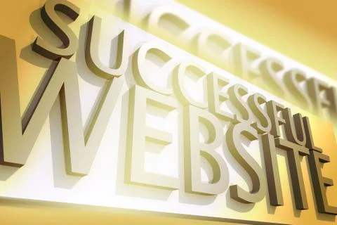 Successful website - cool 3d render Stock Illustration