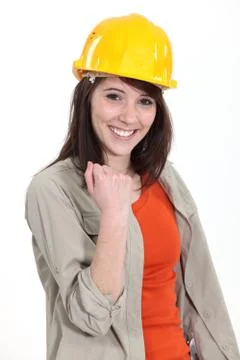 Successful young construction worker Stock Photos
