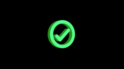 Successfully completed icon 3d animation Isolated on black background Видео 330926397