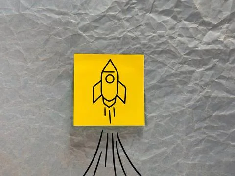 Successfully completed task. Drawn success on office paper. Office paper on t Stock Photos