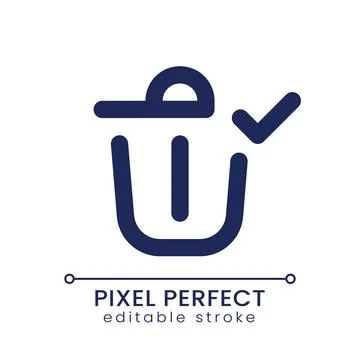 Successfully deleted pixel perfect linear ui icon Illustrazione stock