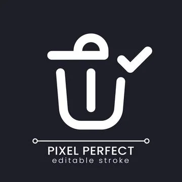 Successfully deleted pixel perfect white linear ui icon for dark theme Illustrazione stock