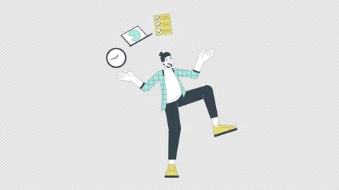 Successfully jungle your responsibilities line 2D animation Stock Footage 301240133