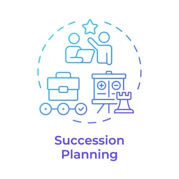 Succession planning blue gradient concept icon Stock Illustration