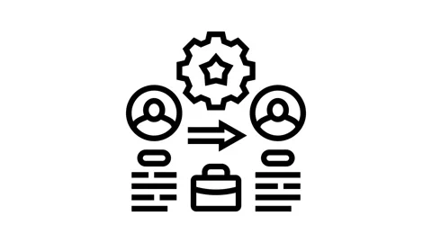 Succession planning business process line icon animation Video stock 326127618