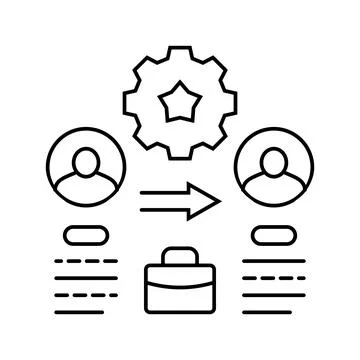 Succession planning business process line icon vector illustration Illustrazione stock