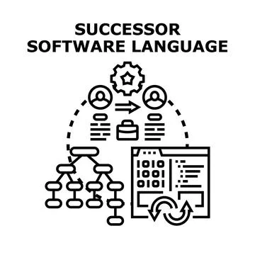 Successor software language development and programming concept Stock Illustration