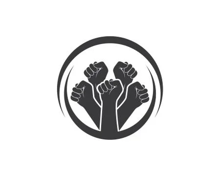 Success,togetherness hand icon logo vector Stock Illustration