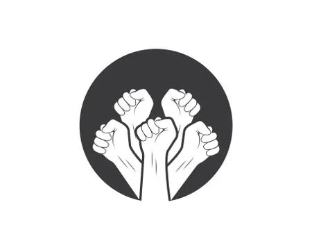 Success,togetherness hand icon logo vector Illustrazione stock