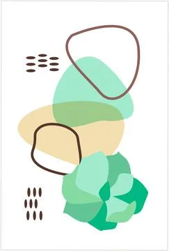 Succuleni with abstract shapes in composition EPS Stock Illustration