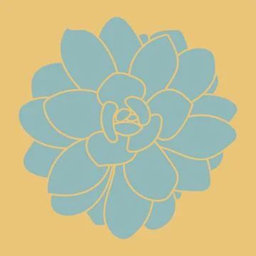 Succulent cute pattern. Vector silhouette flower logo. Element for design Illustrazione stock