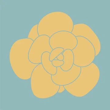 Succulent cute pattern. Vector silhouette flower logo. Element for design Stock Illustration