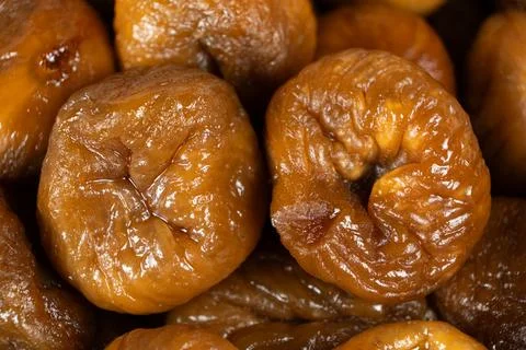 Succulent dried figs pattern, detailed view macro Stock Photos