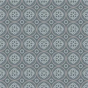 Succulent outline geometric pattern. Seamless vector repeat background design. Stock Illustration