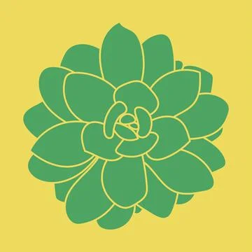 Succulent pattern. Silhouette flower logo. Element for design, backgrounds Stock Illustration
