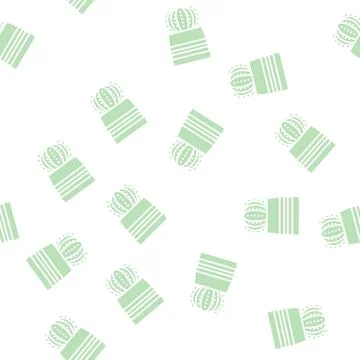 Succulent plant glyph seamless pattern 库存插图