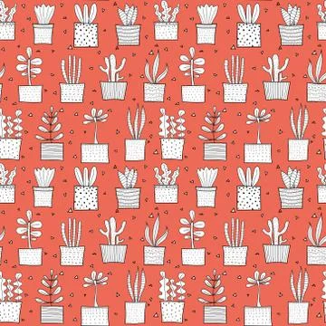 Succulent plant seamless pattern background. Vector illustration for fabric a イラスト素材