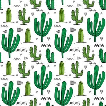 Succulent plant seamless pattern background. Vector illustration for fabric a Illustrazione stock