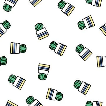 Succulent plant vector seamless pattern Stockillustratie