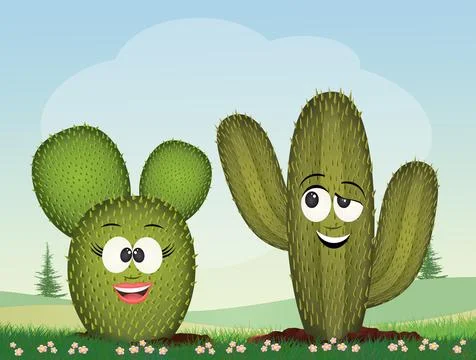 Succulent plants in love Stock Illustration