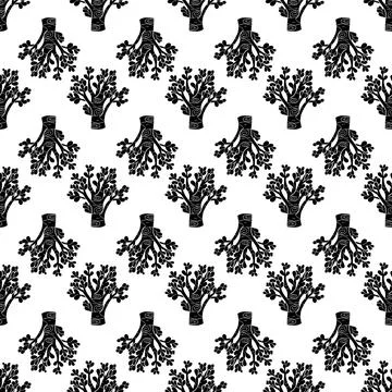 Succulent tree pattern seamless vector イラスト素材