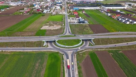 Suceava Roundabout Hyperlapse, Road Infrastructure Romania Stock Footage 334598986