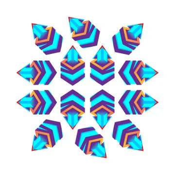 Such 3d cubes purple with arrow, logo design. Vector illustration Stock Illustration