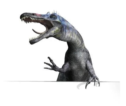 Suchomimus Dinosaur on Edge or Border 스톡 일러스트