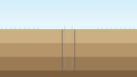 Sucker Rod And ESP Scene - A surface piston pump vs a fully submerged electr Stock Footage 340536244