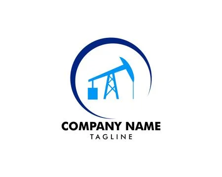 Sucker rod pump icon logo for oil and gas industry Stock Illustration