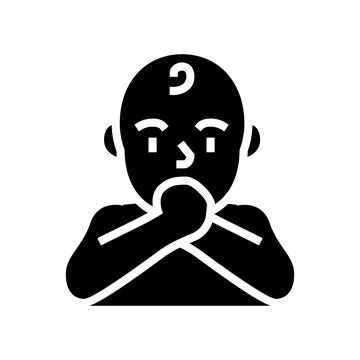 Sucking reflex glyph icon vector illustration Stock Illustration