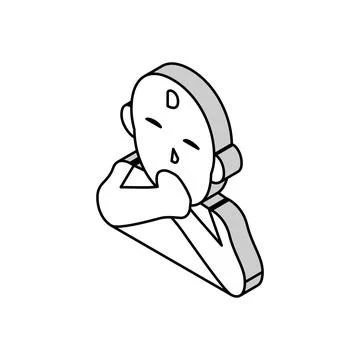 Sucking reflex isometric icon vector illustration Stock Illustration