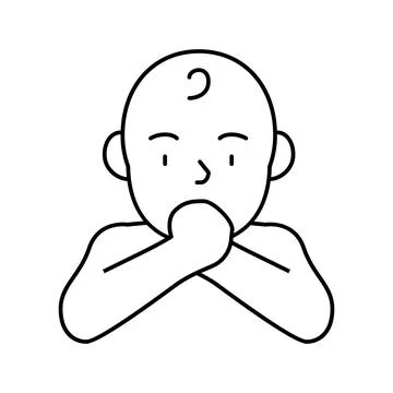 Sucking reflex line icon vector illustration Stock Illustration