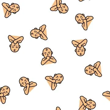 Sucking reflex vector seamless pattern Stock Illustration
