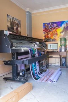 Sucre Bolivia plotter being printed Stock Photos