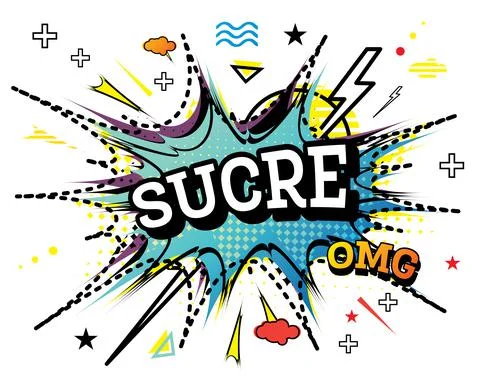 Sucre Comic Text in Pop Art Style Isolated on White Background. Stock Illustration
