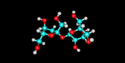 Sucrose molecular structure isolated on black Stock Illustration