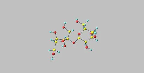 Sucrose molecular structure isolated on grey Stock Illustration