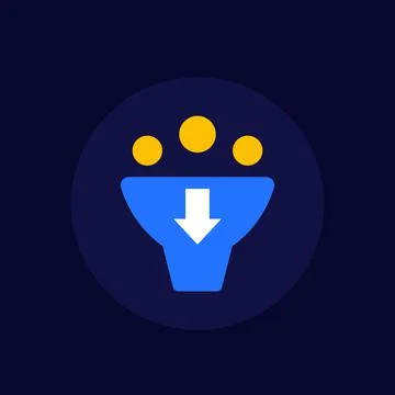 Suction, absorption icon on dark Stock Illustration