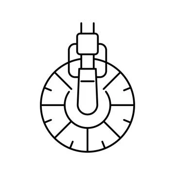 Suction cleaner pool line icon vector illustration 스톡 일러스트