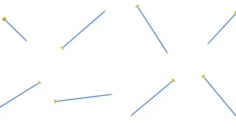 Suction Cup Arrows Falling on a White Background. Toy Arrow 3D Animation. 4K Stock Footage 312134786