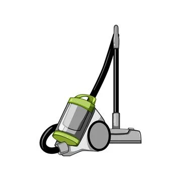 Suction electric broom cartoon vector illustration Illustrazione stock