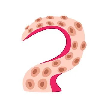 Suction octopus tentacle cartoon vector illustration Stock Illustration