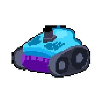 Suction pool cleaning robot pixel art vector illustration イラスト素材
