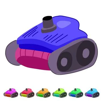 Suction pool cleaning robot vector cartoon graphic Stock Illustration